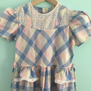 30s-40s pastel plaid deco juniors swing dress